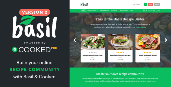 Basil Recipes – 健康食谱网站模板WordPress 主题 – v2.0.3