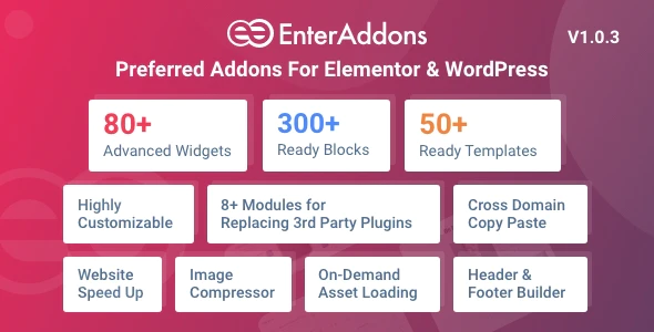 Enter Addons Pro – 可视化编辑器插件Elementor扩展 – v1.0.4